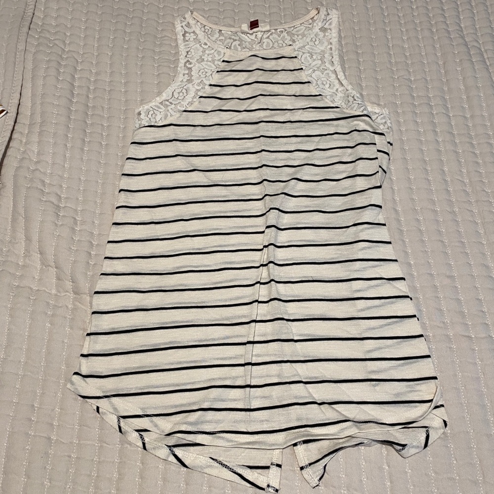Striped Lace Tank